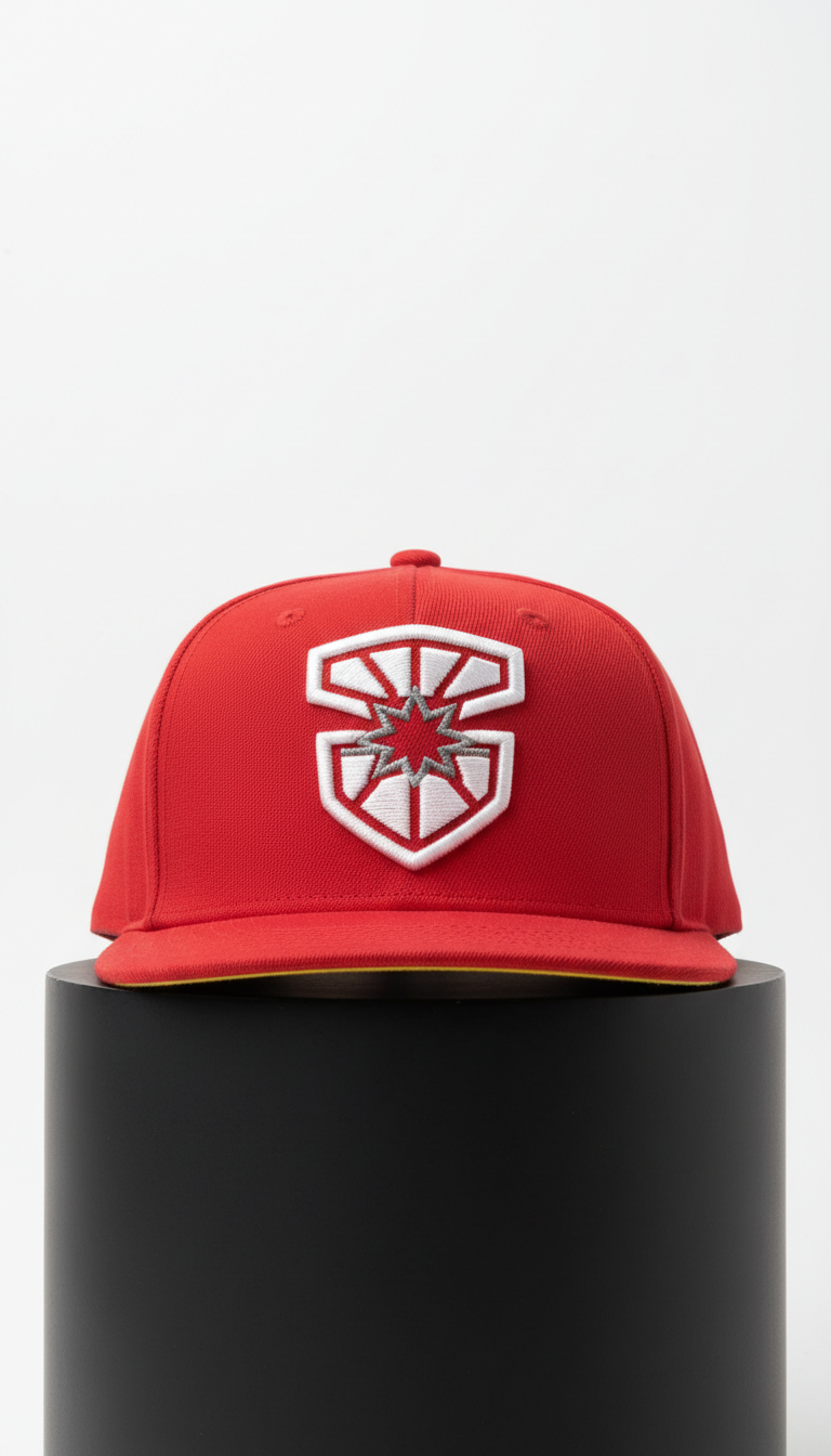 Gorra snapback roja algodón estructurado