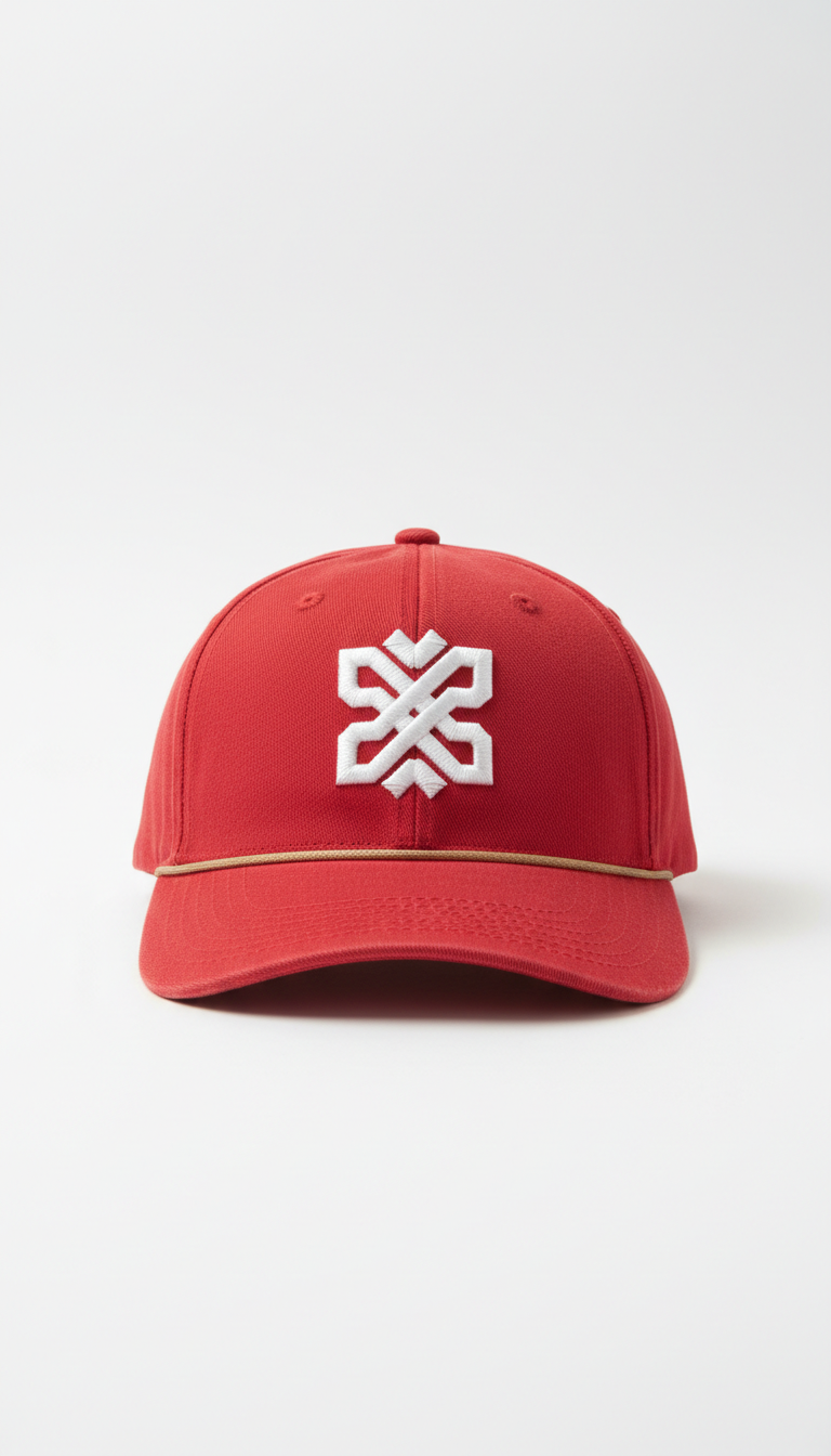 Snapback rojo logo blanco bordado