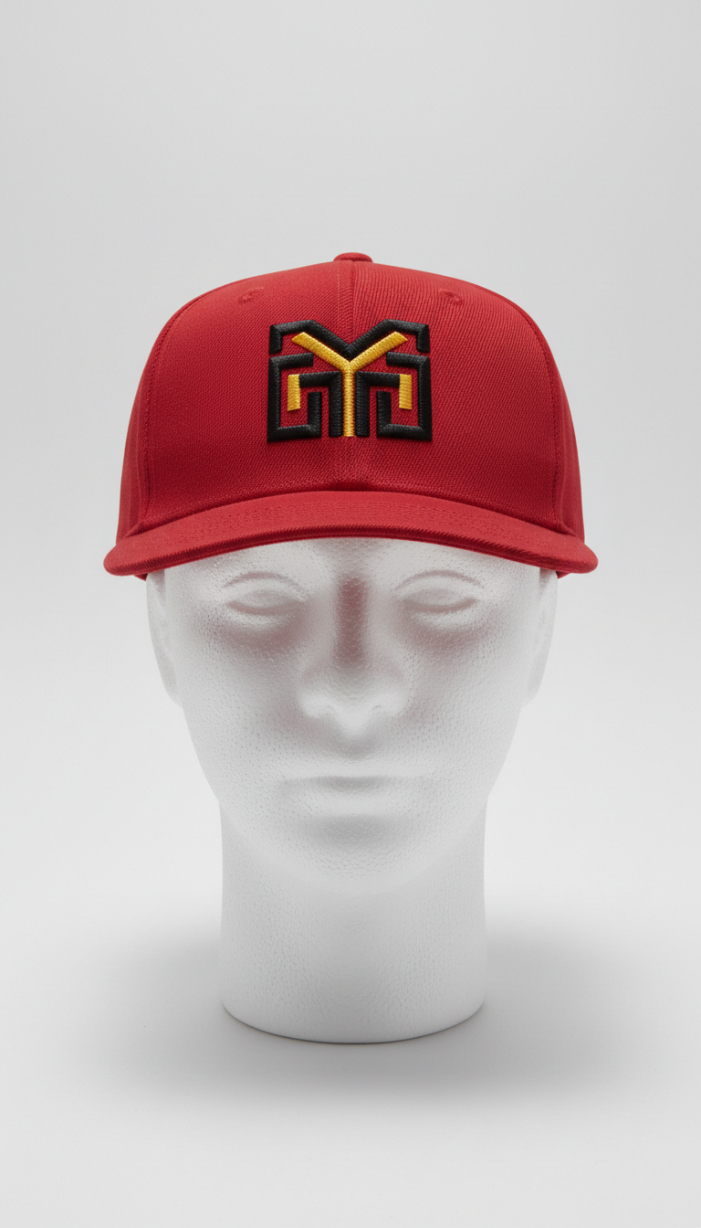 Gorra snapback roja estructurada